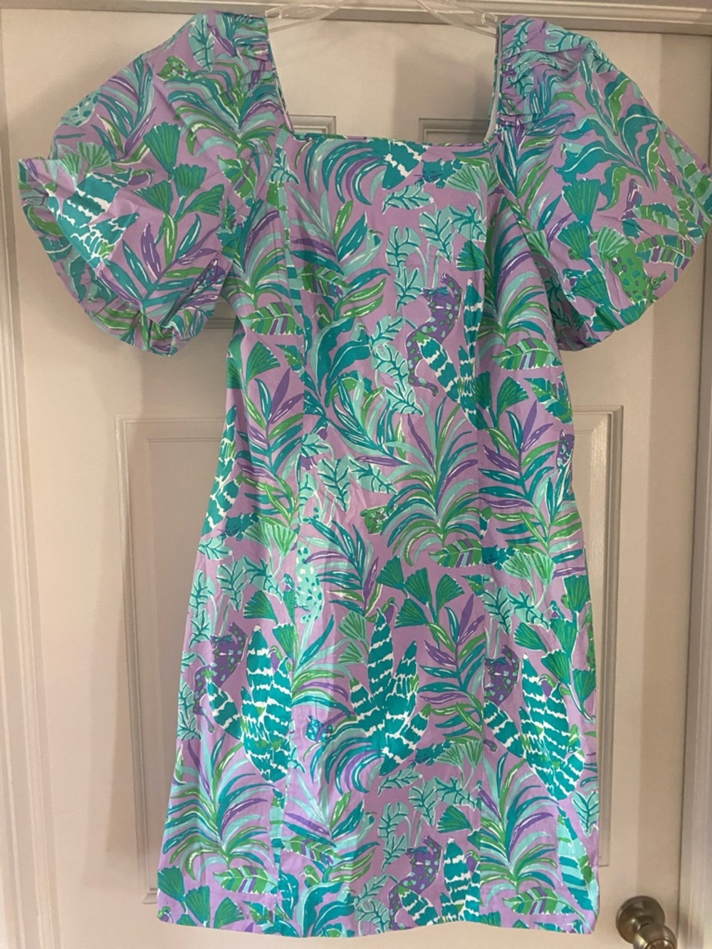 Lilly Pulitzer women’s Lettie short sleeve dress sz.S .Purple and green in color